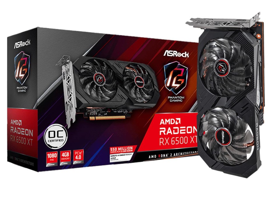 PCI EXPRESS RADEON RX 6500XT PHANTOM GAMING 4GB ASROCK