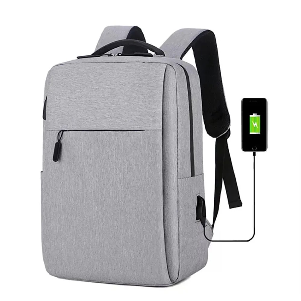 MOCHILA ANTI ROBO 28X55X75 C/USB GRIS