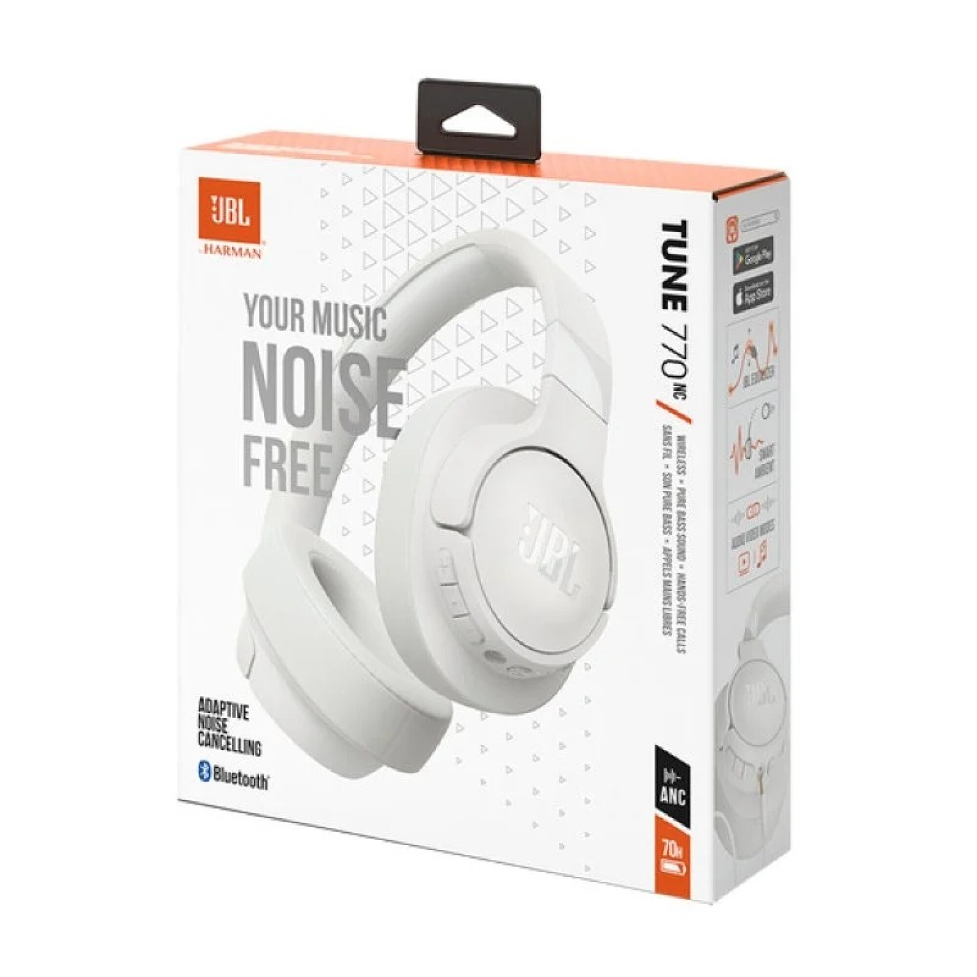 JBL AURICULAR TUNE 770 BT WHITE WIRELLES NOISE CANCELLING