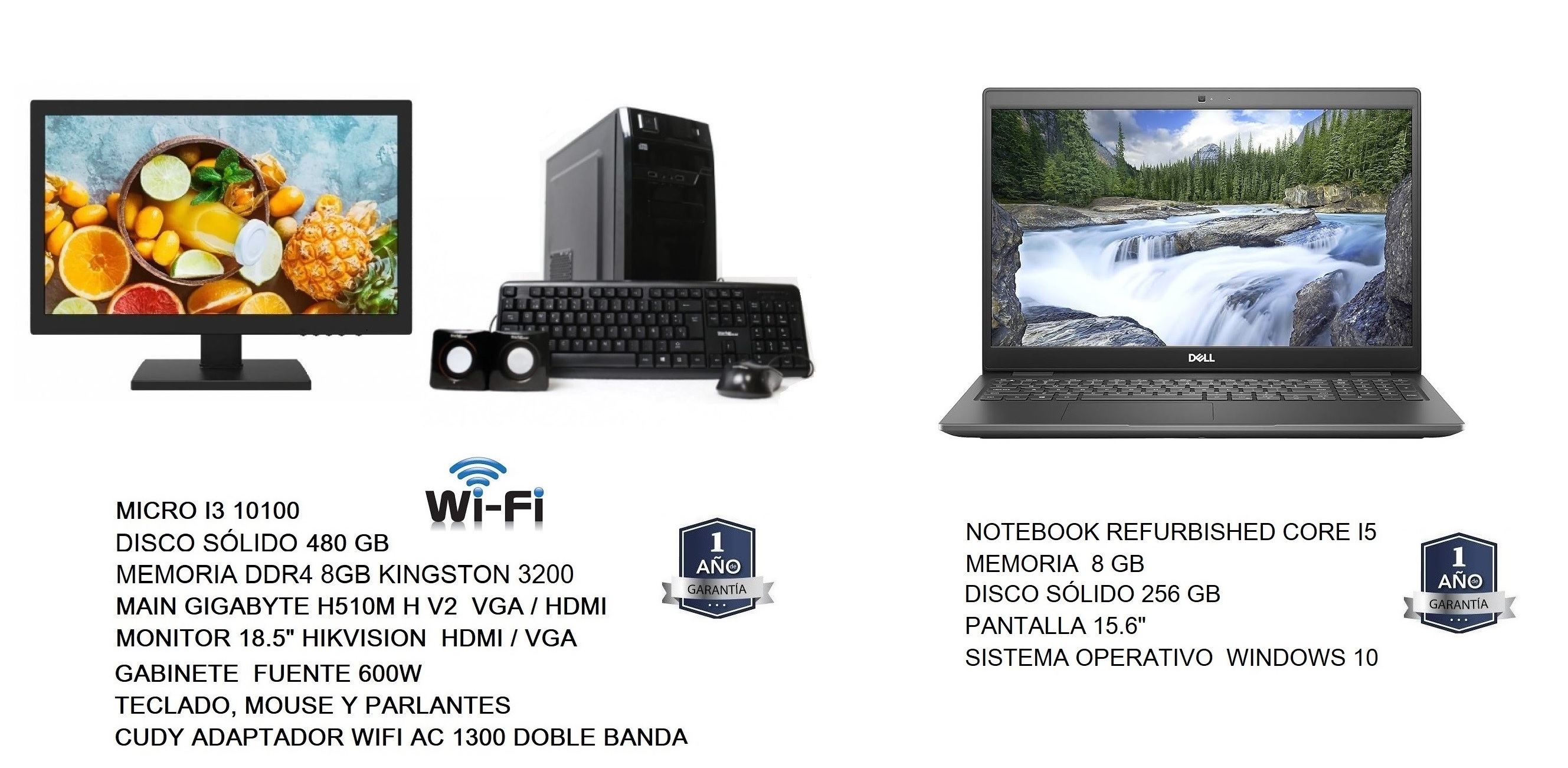 COMBO EQUIPO ESCRITORIO Y NOTEBOOK