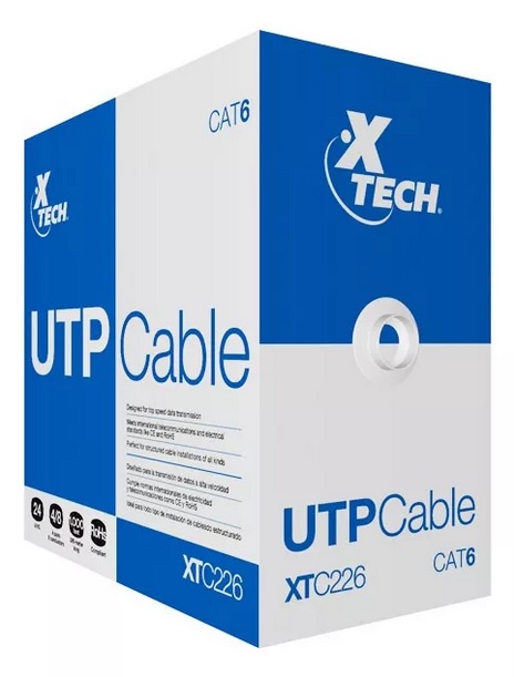 BOBINA CABLE UTP X 305MTS XTECH CAT6AWG XTC 226
