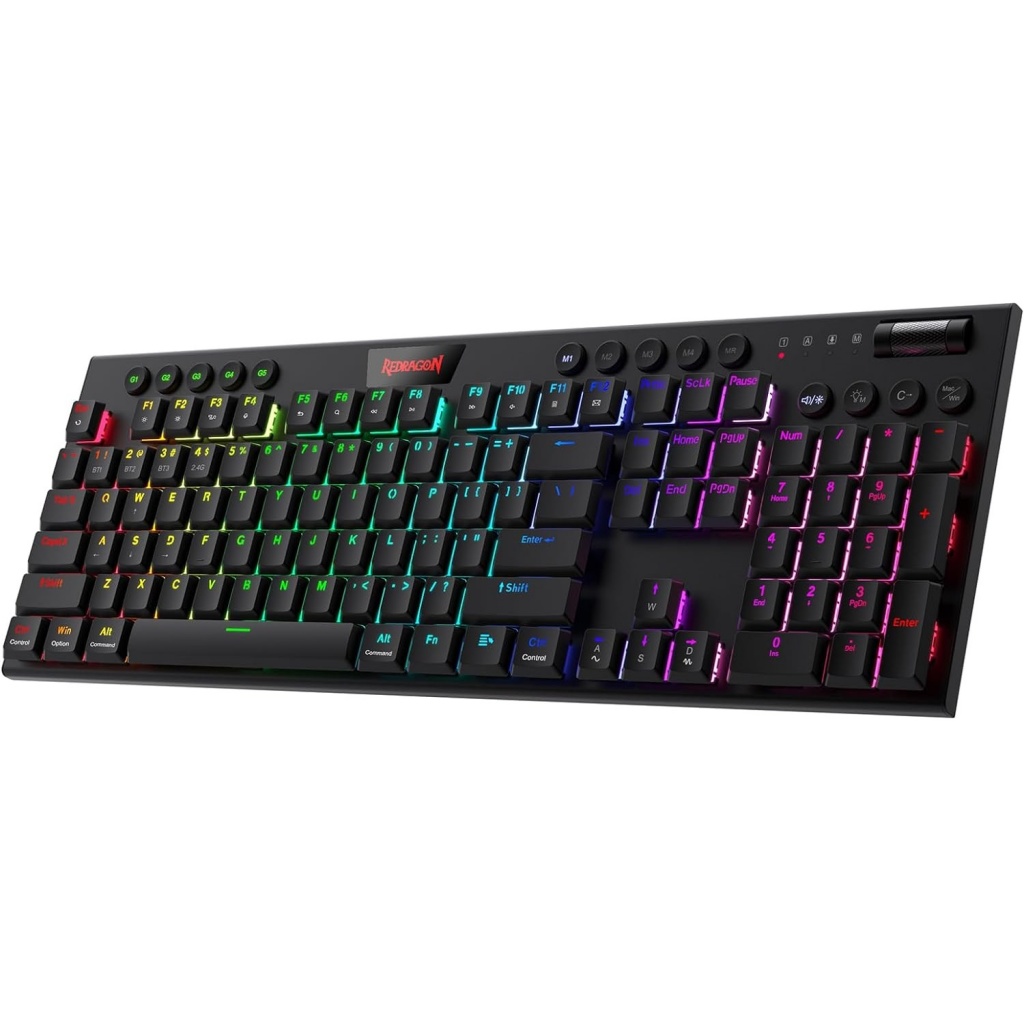 REDRAGON TECLADO K618-RGB-SP HORUS FS WIRELESS RED SWITCHES
