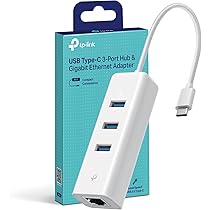 ADAPTADOR+HUB 2en1 TP-LINK UE330C USB-C a RJ45 Gigabit+3 Puertos USB-A 3.0