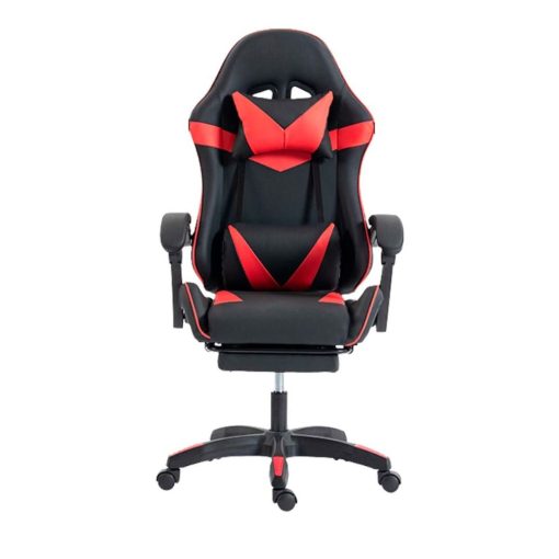 SILLA GAMER ERGONOMICA RECLINABLE CON APOYA PIES  ROJA/NEGRA