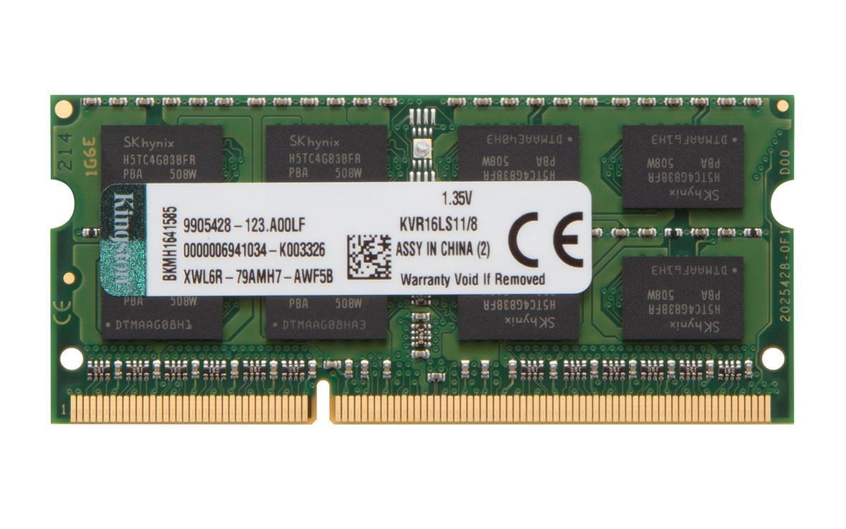 MEMORIA NOTEBOOK DDR3 8G 1600 KINGSTON 1.35v