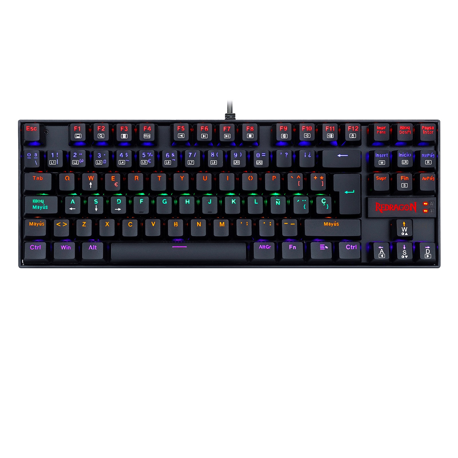 REDRAGON TECLADO KUMARA K552 -KR RAINBOW BLACK