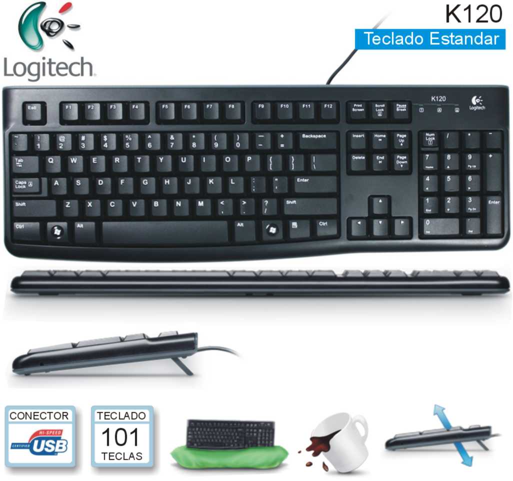 TECLADO LOGITECH K120 USB NEGRO