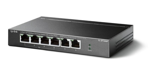 RED SWITCH 6  PUERTOS 10/100 TL-SF1006P (4 POE) TP LINK
