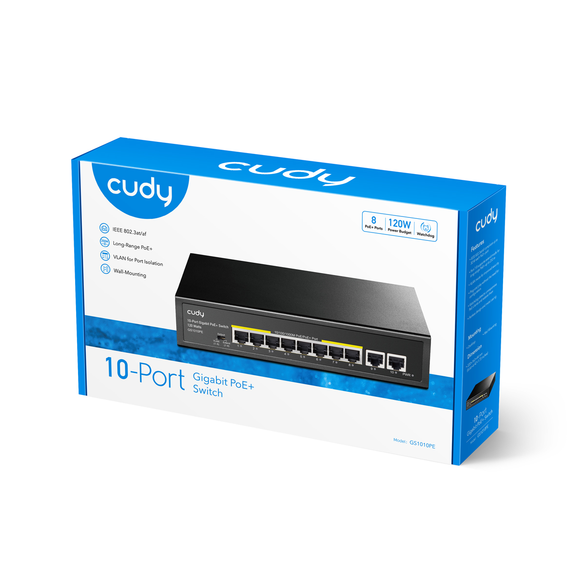 CUDY SWITCH POE 10/100 MBPS 8P + 2 UPLINK