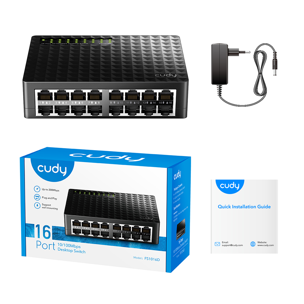 CUDY SWITCH 16 P 10/100 MBPS FS1016D