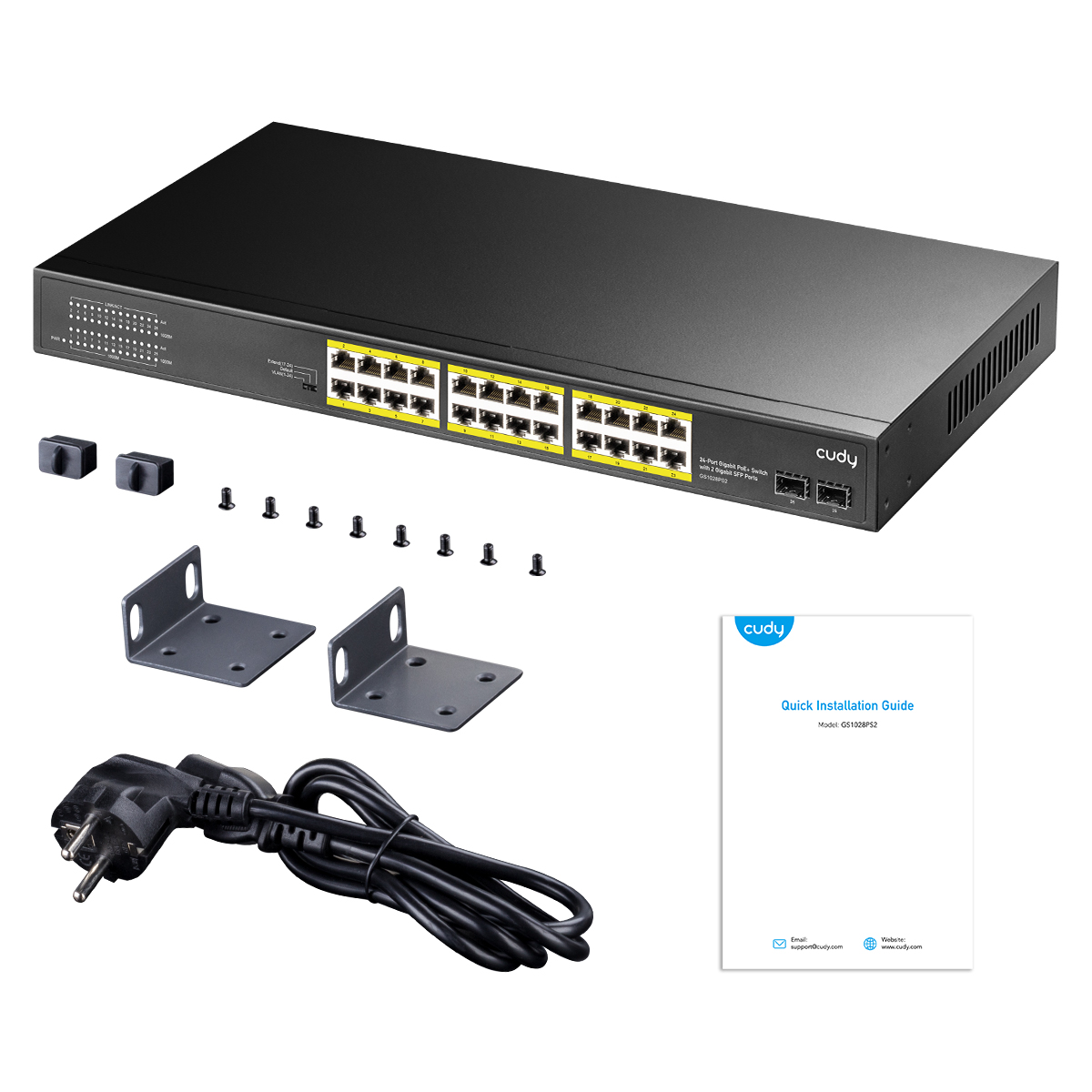 CUDY SWITCH GIGABIT POE 24 P + 2 SFP 400 W GS2028PS4