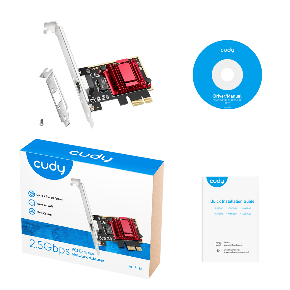 CUDY ADAPTADOR PCI EXP. 2.5 GBPS  RJ45 PE25
